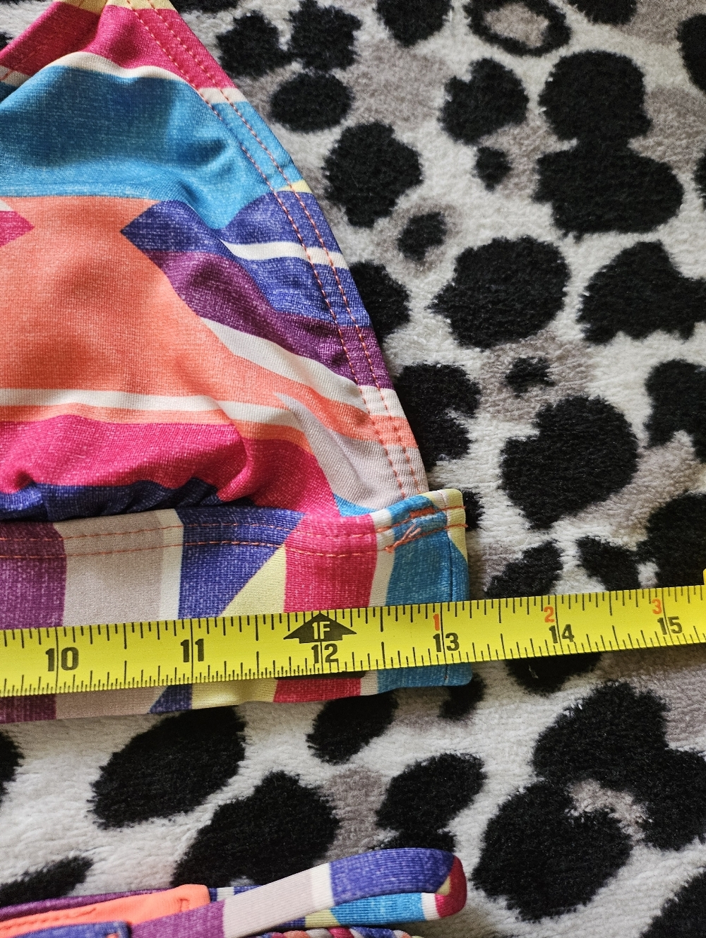 Y2K Roxy Colorful Vintage Triangle Bikini 2 pc 2000s Women's size Small Swim - Picture 9 of 10